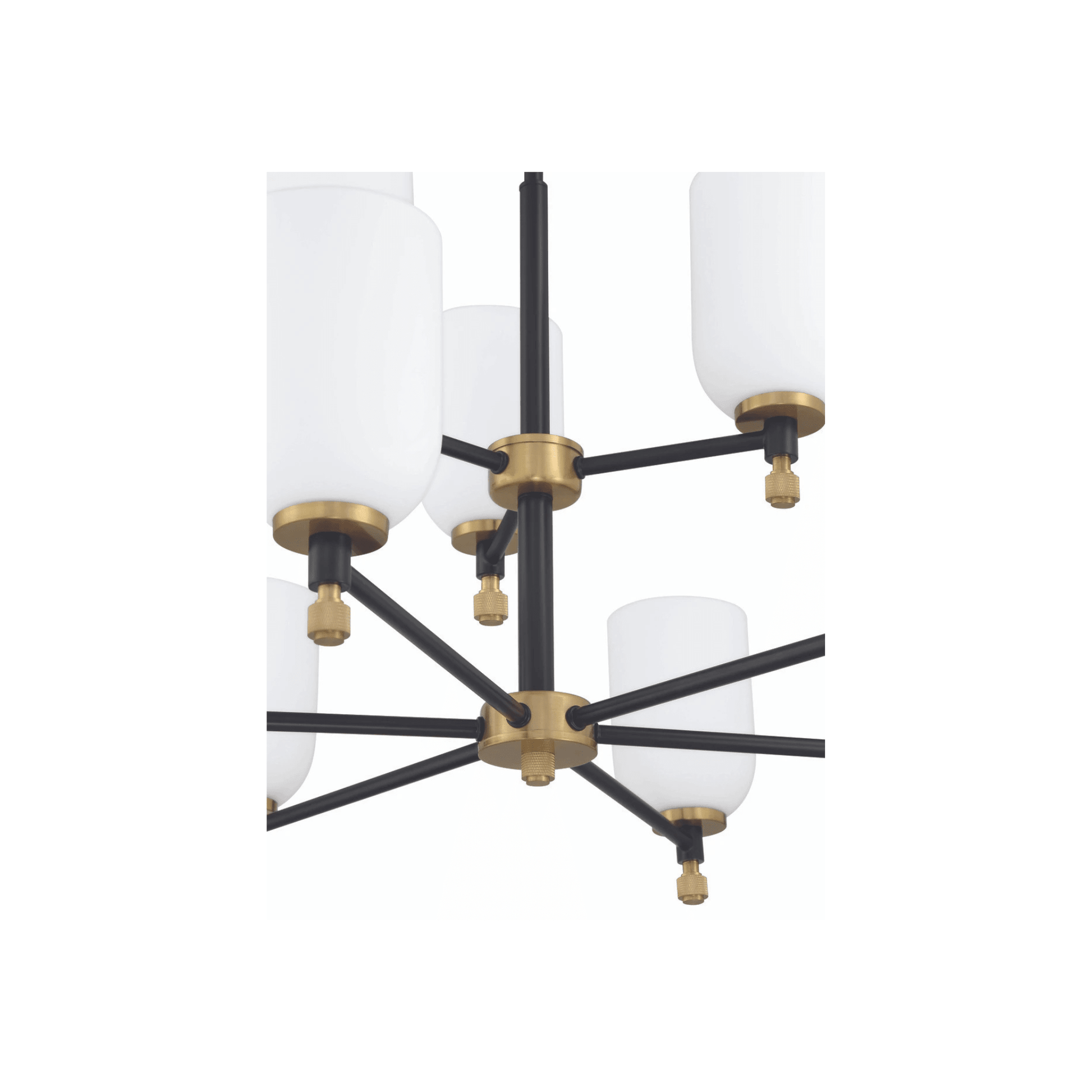 Council Flat Black/Satin Brass Chandelier Ceiling Light - Orvon Lighting