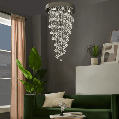 Crystal Double Helix Chandelier 7 Lights - Orvon Lighting