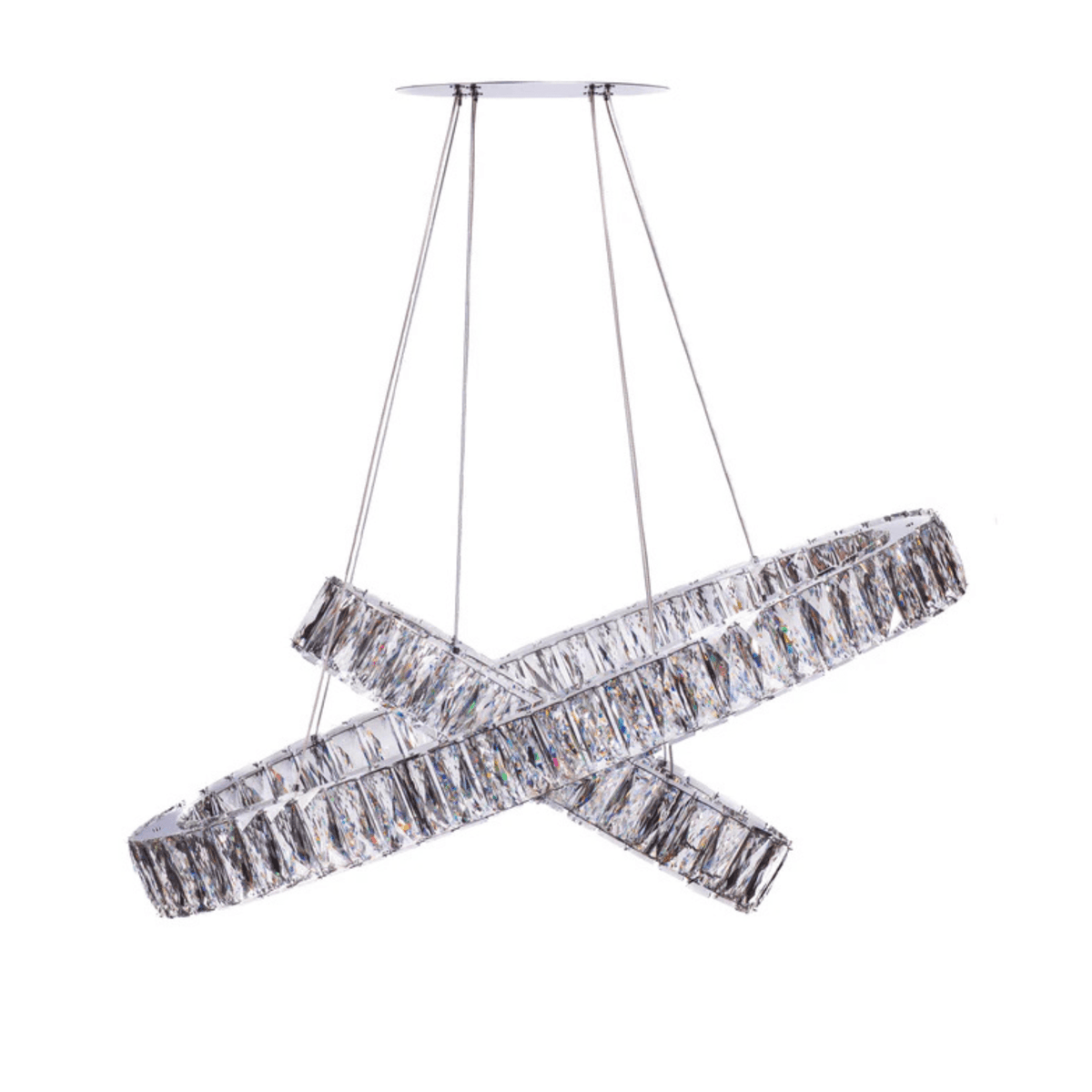 Crystal Elegance LED Chandelier 2 Ovals - Orvon Lighting
