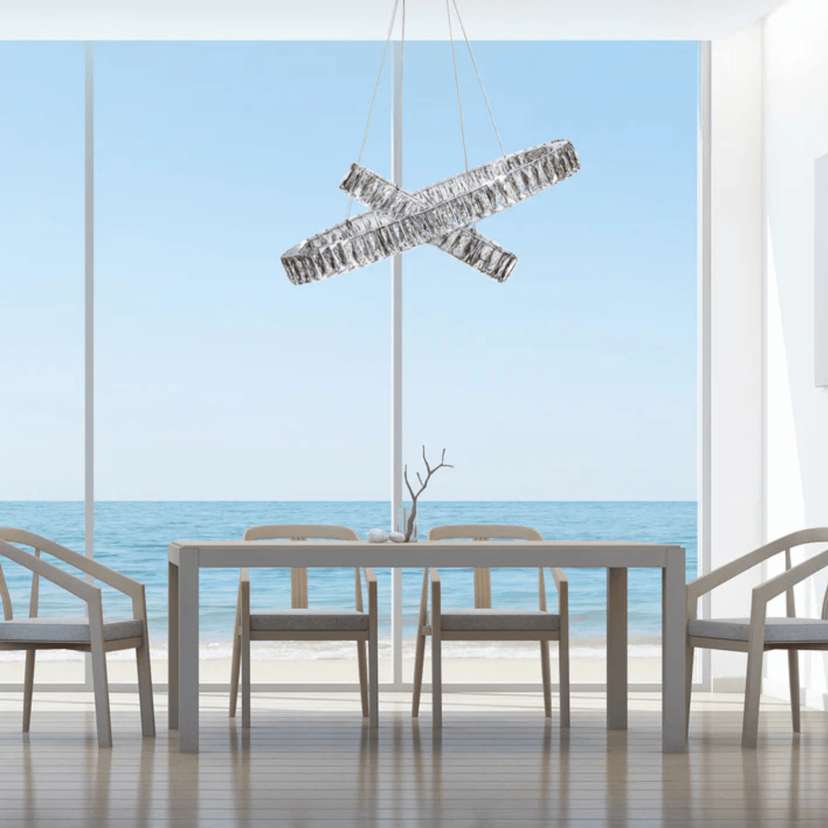Crystal Elegance LED Chandelier 2 Ovals - Orvon Lighting