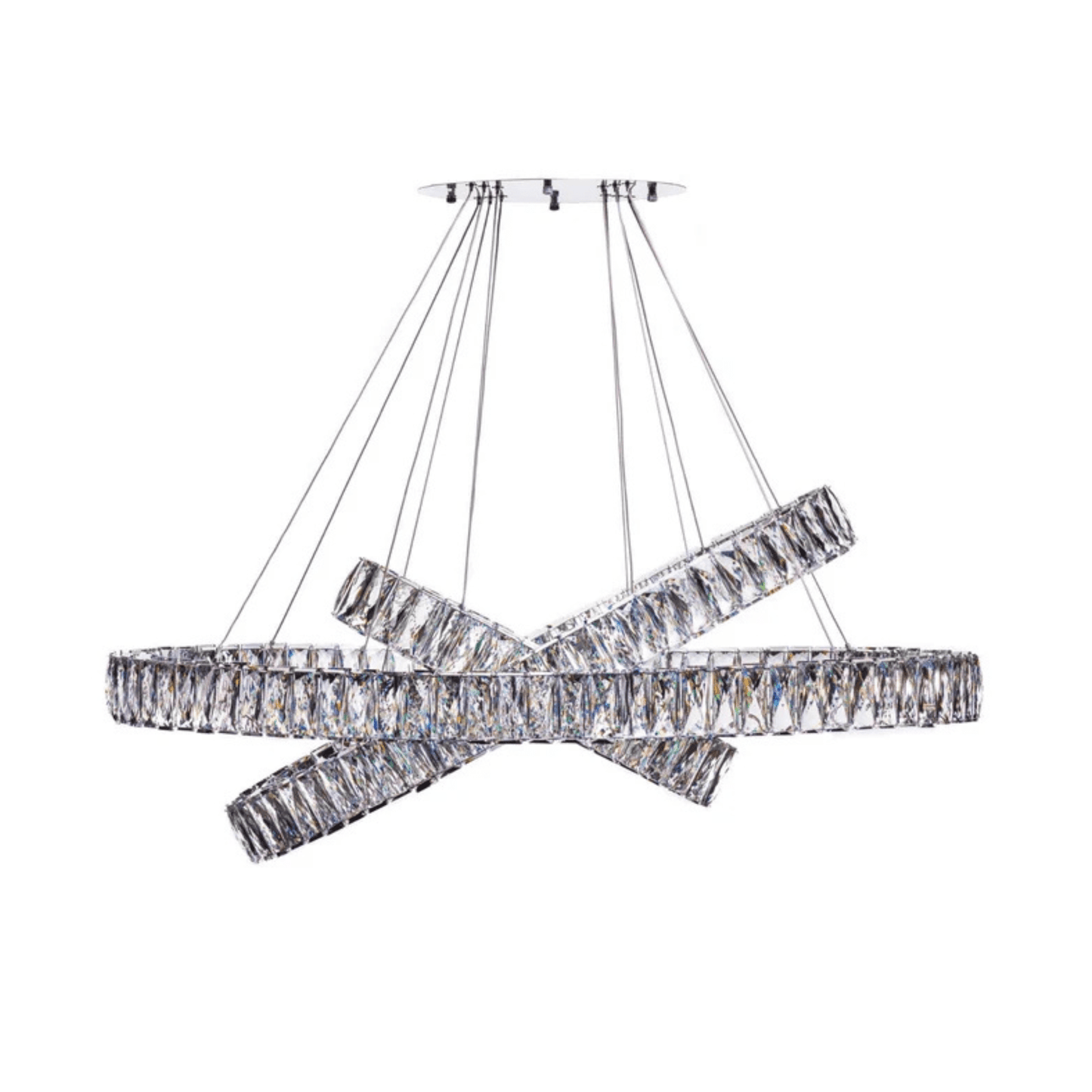 Crystal Elegance LED Chandelier 3 Ovals - Orvon Lighting