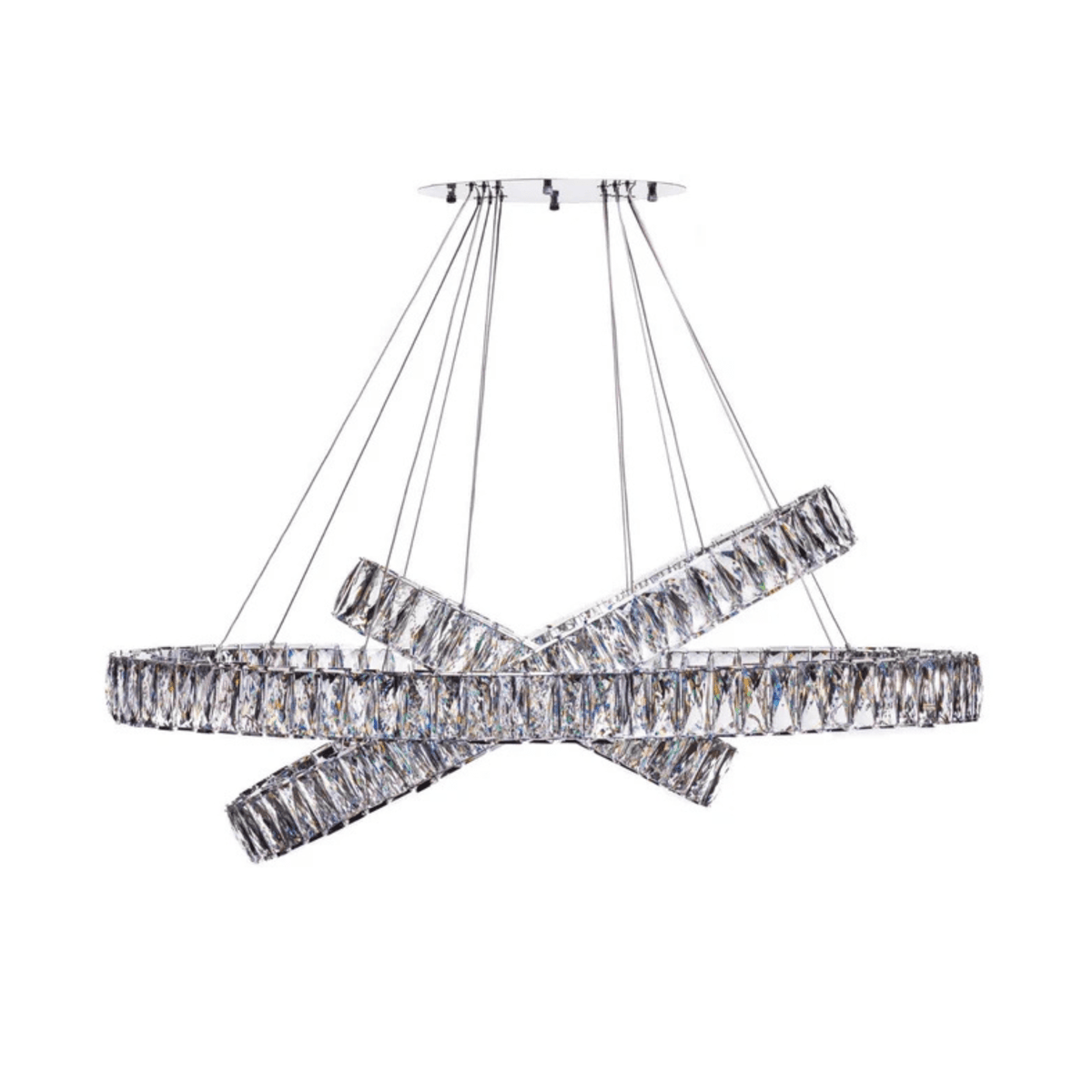 Crystal Elegance LED Chandelier 3 Ovals - Orvon Lighting