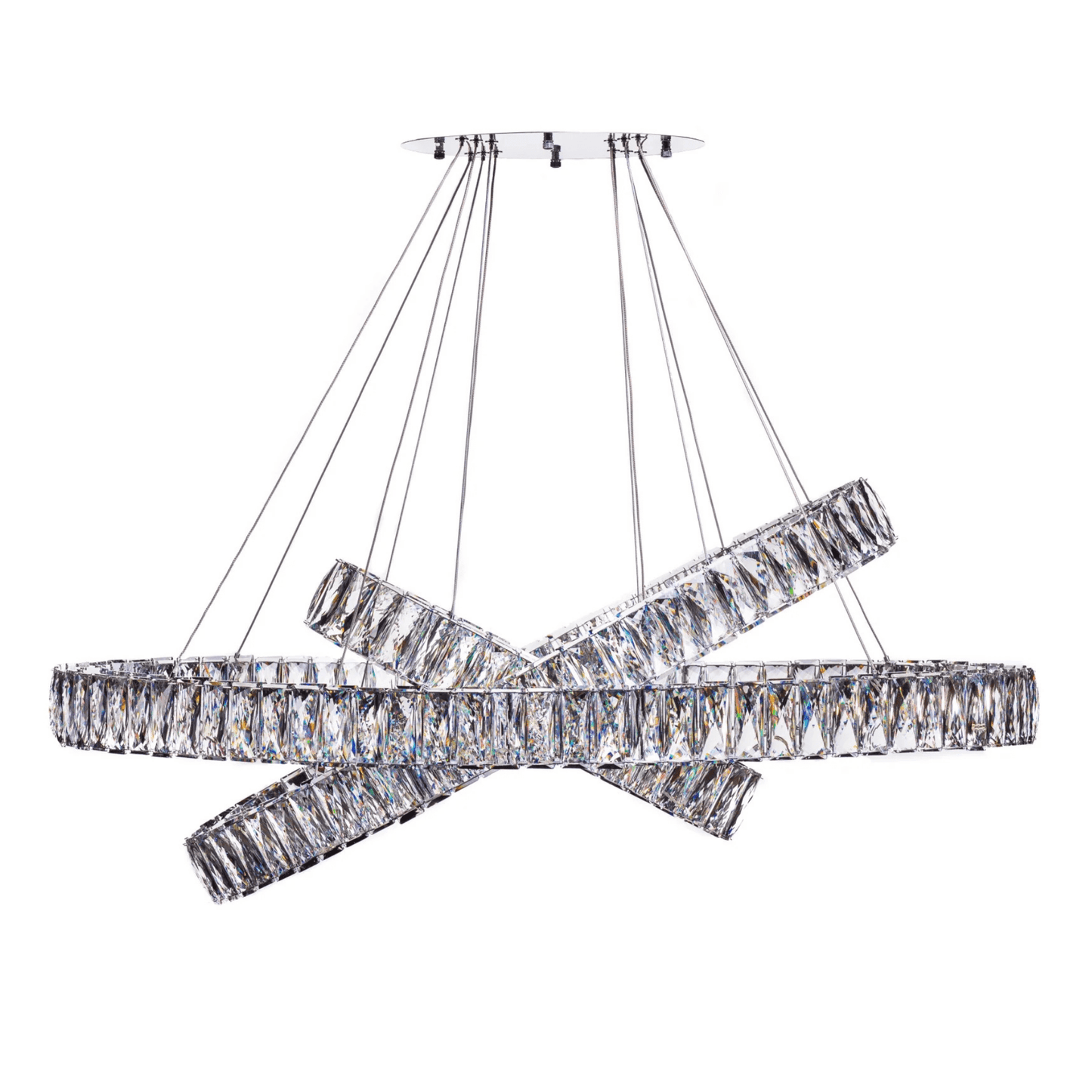 Crystal Elegance LED Chandelier 3 Ovals - Orvon Lighting