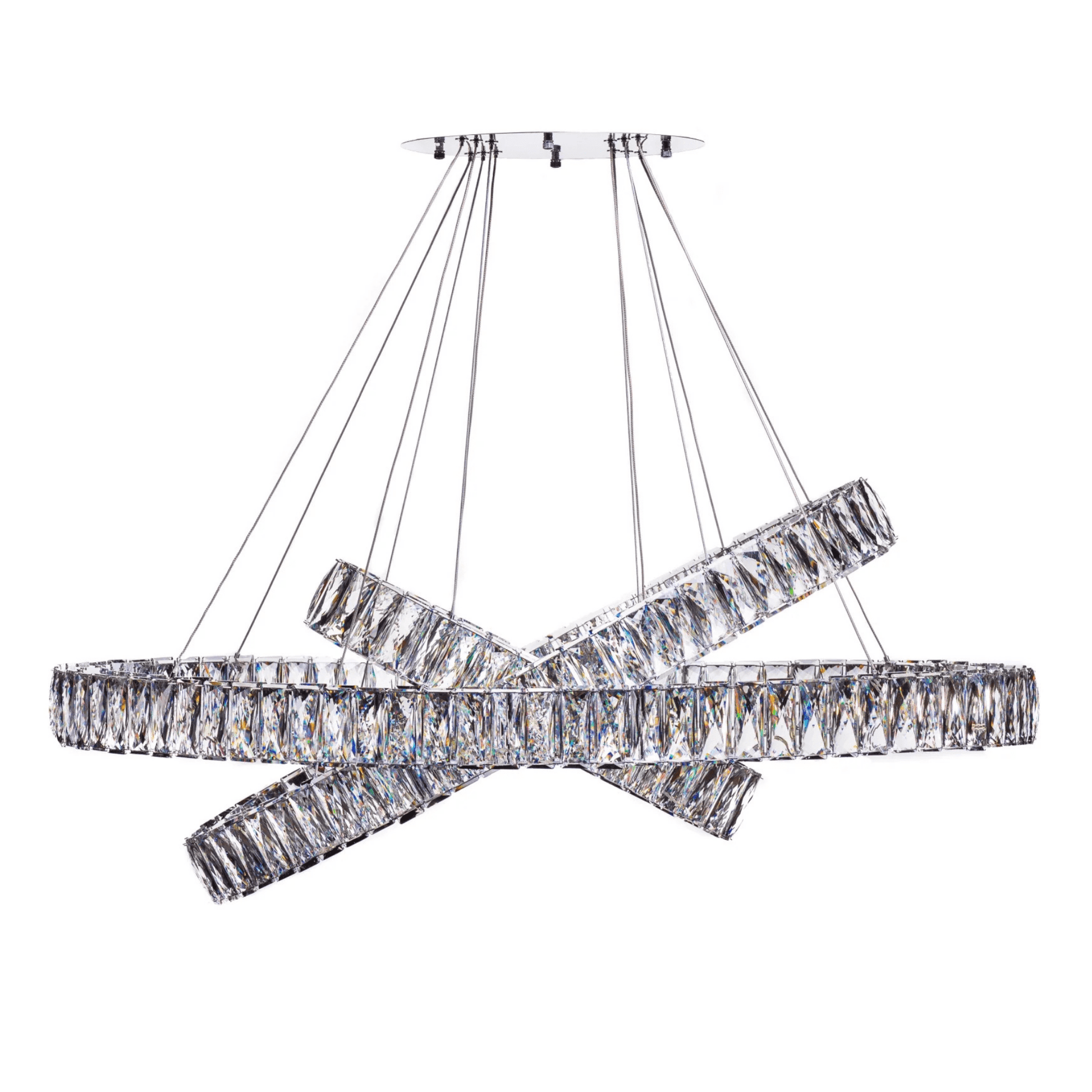 Crystal Elegance LED Chandelier 3 Ovals - Orvon Lighting