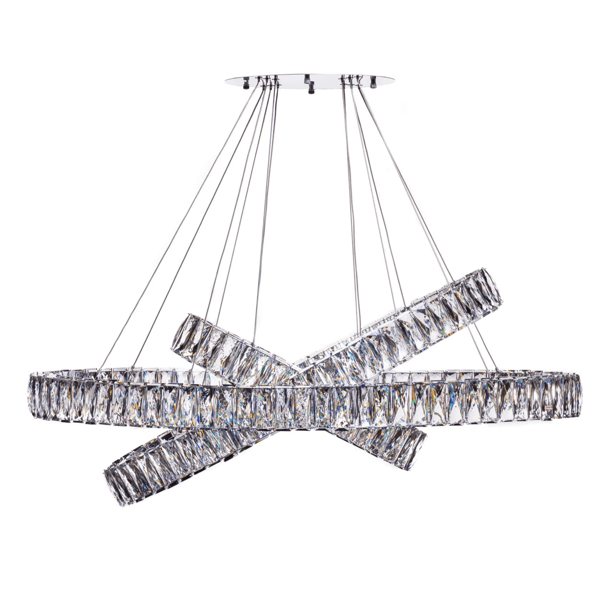 Crystal Elegance LED Chandelier 3 Ovals - Orvon Lighting