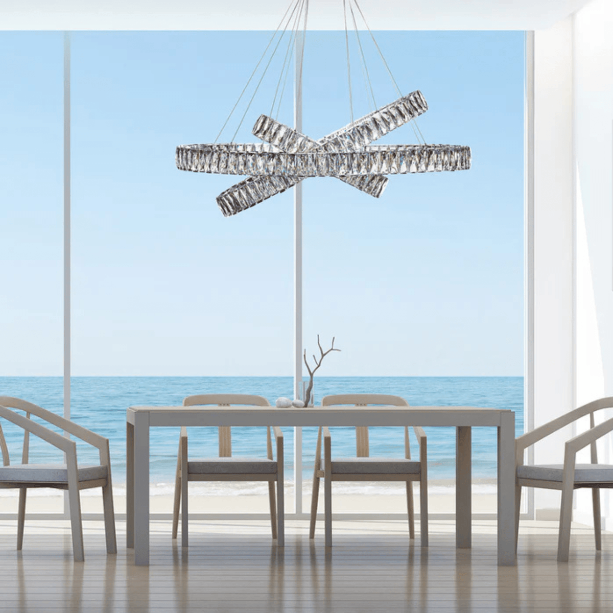 Crystal Elegance LED Chandelier 3 Ovals - Orvon Lighting