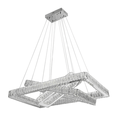 Crystal Elegance LED Chandelier 3 Rectangles - Orvon Lighting