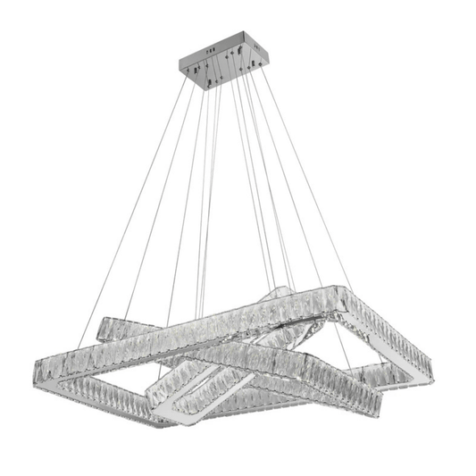 Crystal Elegance LED Chandelier 3 Rectangles - Orvon Lighting