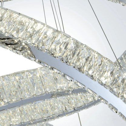 Crystal Elegance LED Chandelier 3 Rectangles - Orvon Lighting