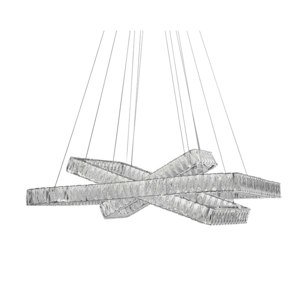 Crystal Elegance LED Chandelier 3 Rectangles - Orvon Lighting