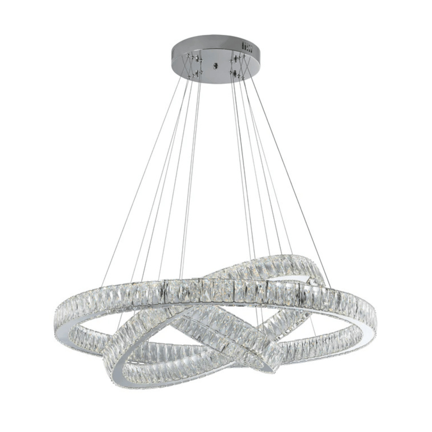 Crystal Elegance Three Ring Chandelier - Orvon Lighting