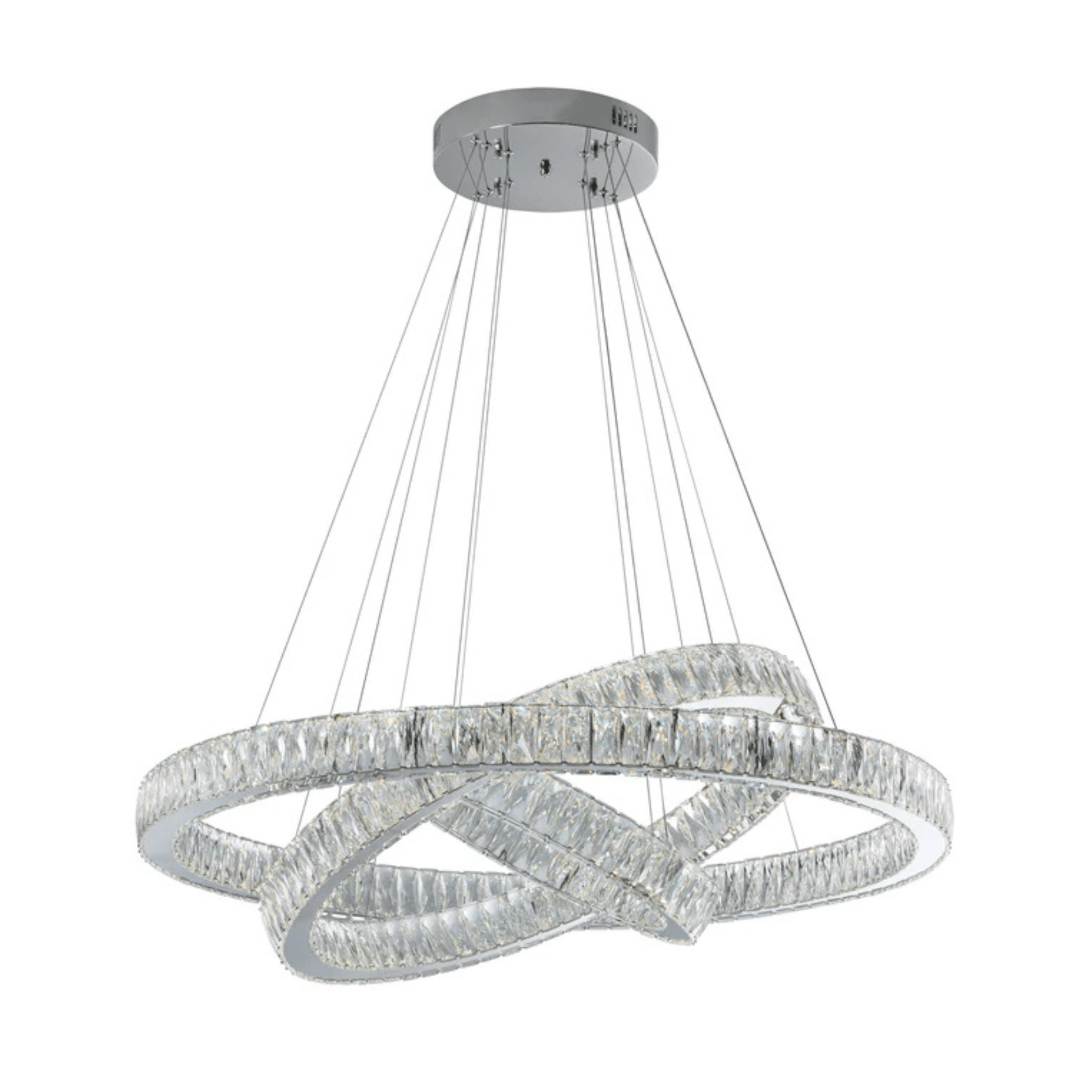 Crystal Elegance Three Ring Chandelier - Orvon Lighting