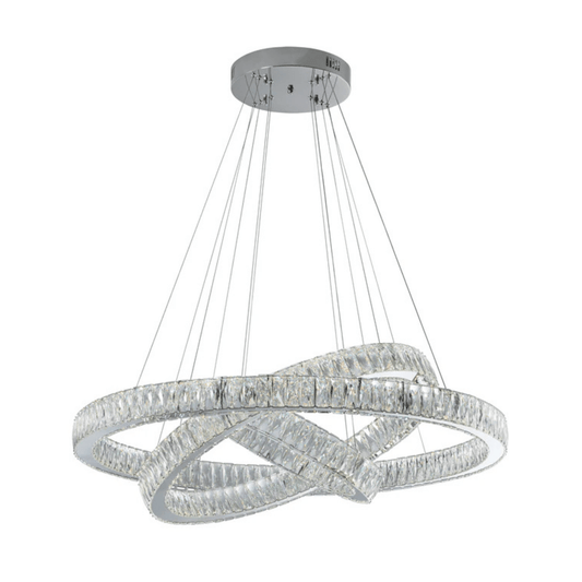 Crystal Elegance Three Ring Chandelier - Orvon Lighting