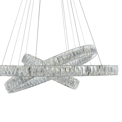 Crystal Elegance Three Ring Chandelier - Orvon Lighting