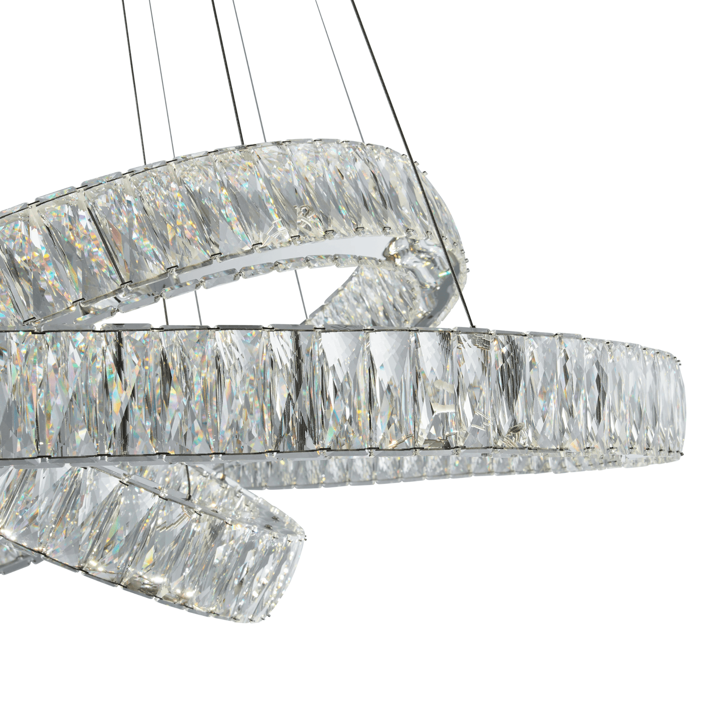 Crystal Elegance Three Ring Chandelier - Orvon Lighting