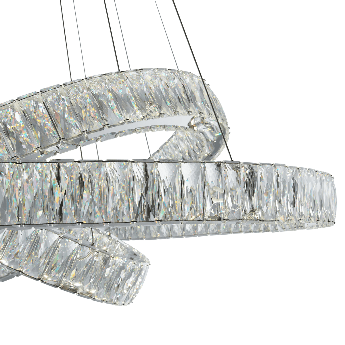 Crystal Elegance Three Ring Chandelier - Orvon Lighting