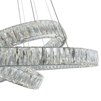 Crystal Elegance Three Ring Chandelier - Orvon Lighting