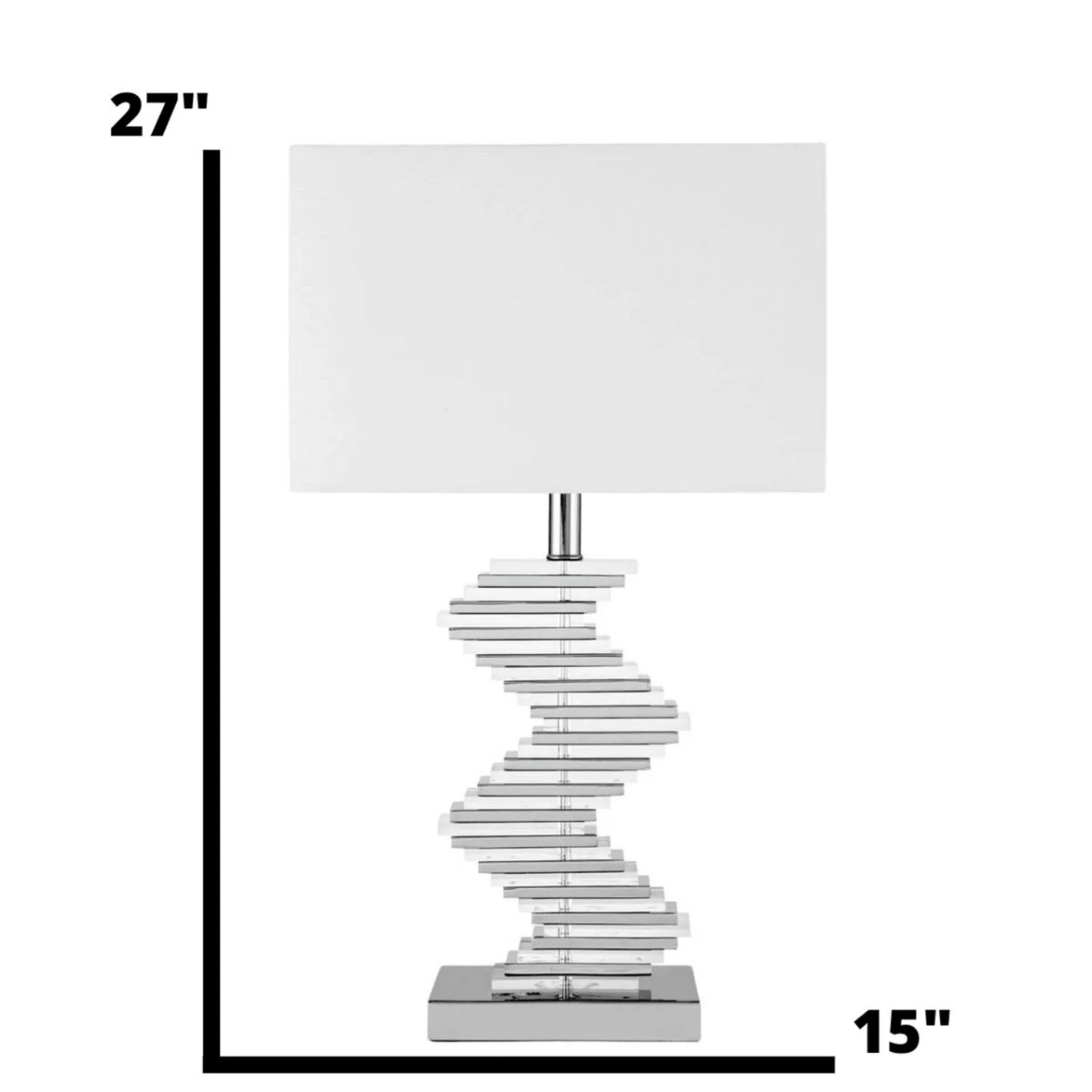 Crystal Two Tone Paved Table Lamp 1 Light - Orvon Lighting