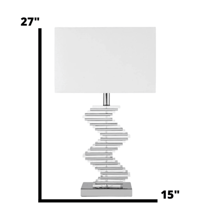 Crystal Two Tone Paved Table Lamp 1 Light - Orvon Lighting