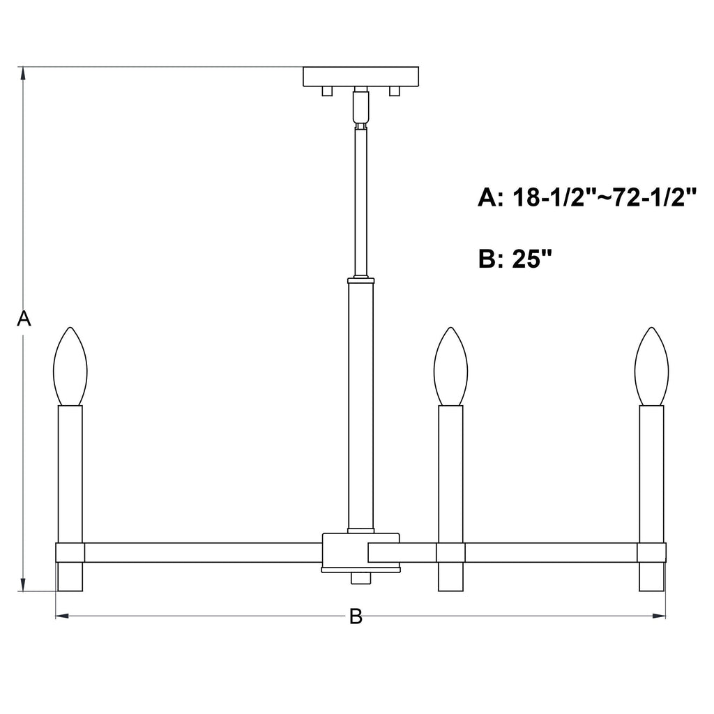 Damen 25 - in. 5 Light Chandelier Matte Black and Natural Brass - Orvon Lighting