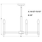 Damen 25 - in. 5 Light Chandelier Matte Black and Natural Brass - Orvon Lighting