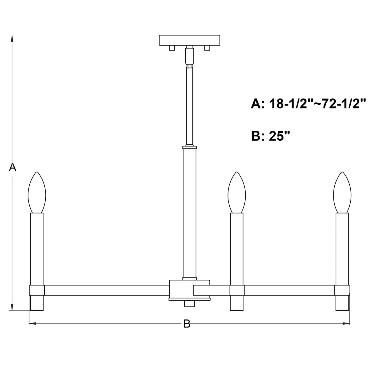 Damen 25 - in. 5 Light Chandelier Matte Black and Natural Brass - Orvon Lighting