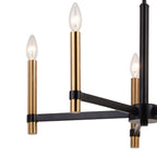 Damen 25 - in. 5 Light Chandelier Matte Black and Natural Brass - Orvon Lighting