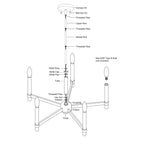 Damen 25 - in. 5 Light Chandelier Matte Black and Natural Brass - Orvon Lighting