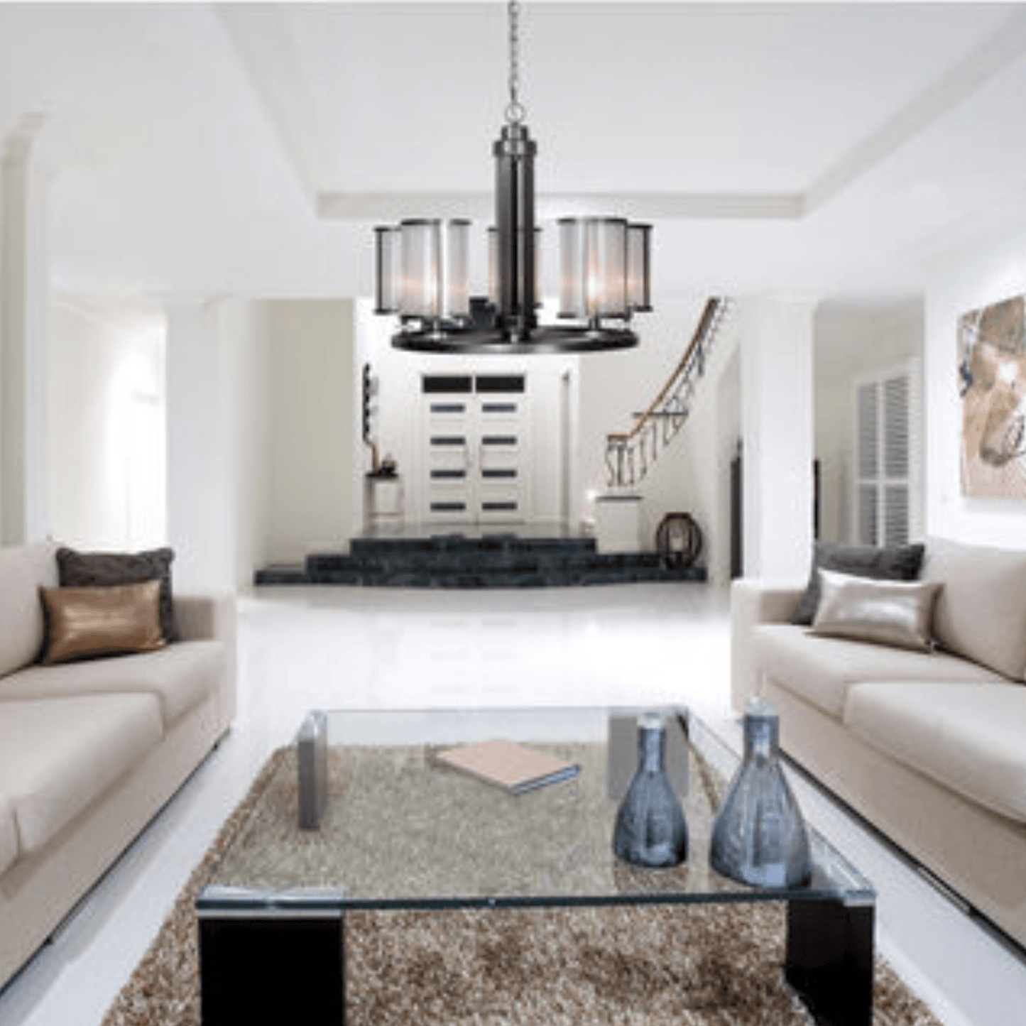 Danbury 5 Light 29 inch Matte Black Chandelier Ceiling Light - Orvon Lighting