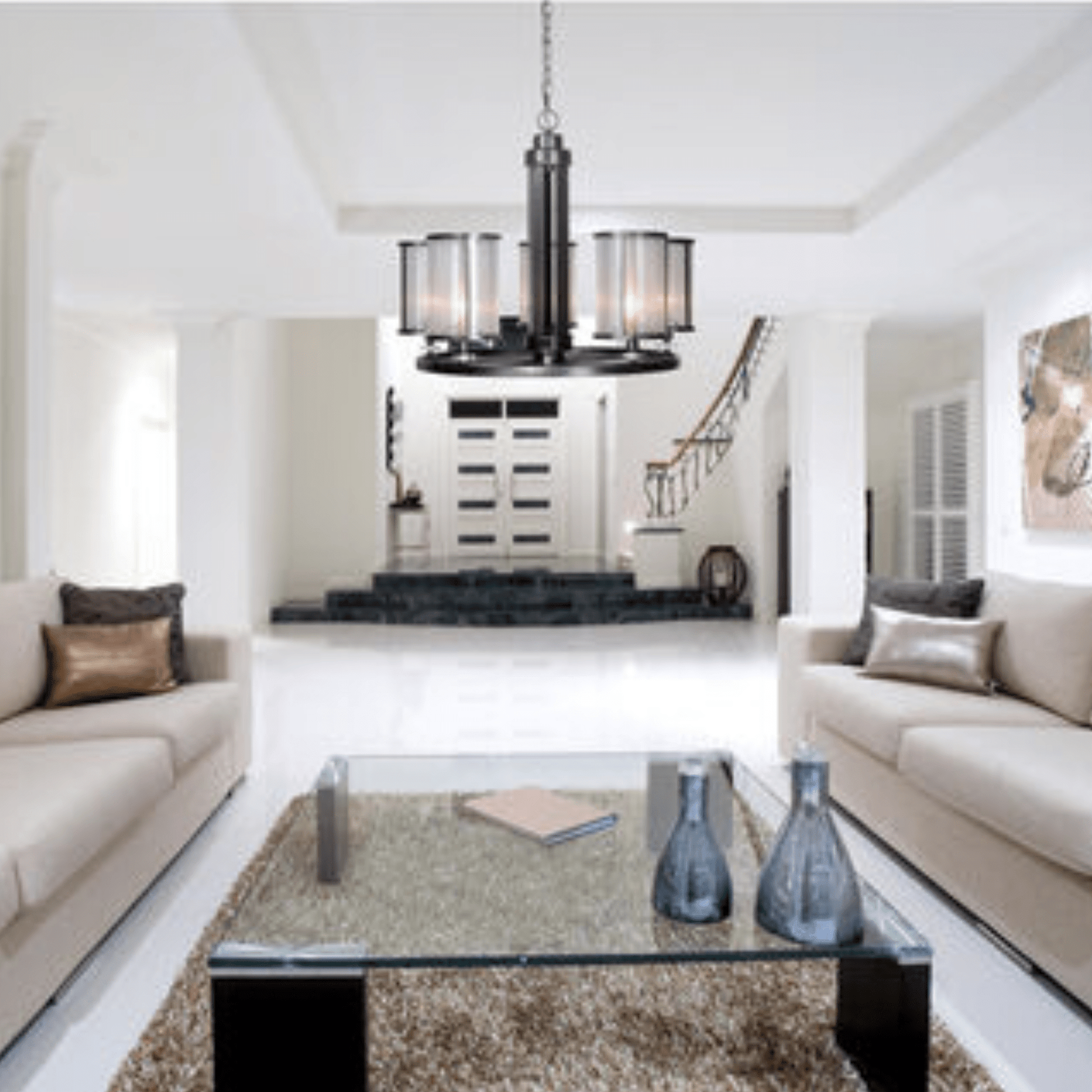 Danbury 5 Light 29 inch Matte Black Chandelier Ceiling Light - Orvon Lighting