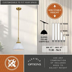 Dayna 10 - in Pendant Satin Brass and Glossy White with Matte White - Orvon Lighting