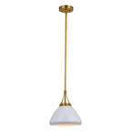 Dayna 10 - in Pendant Satin Brass and Glossy White with Matte White - Orvon Lighting