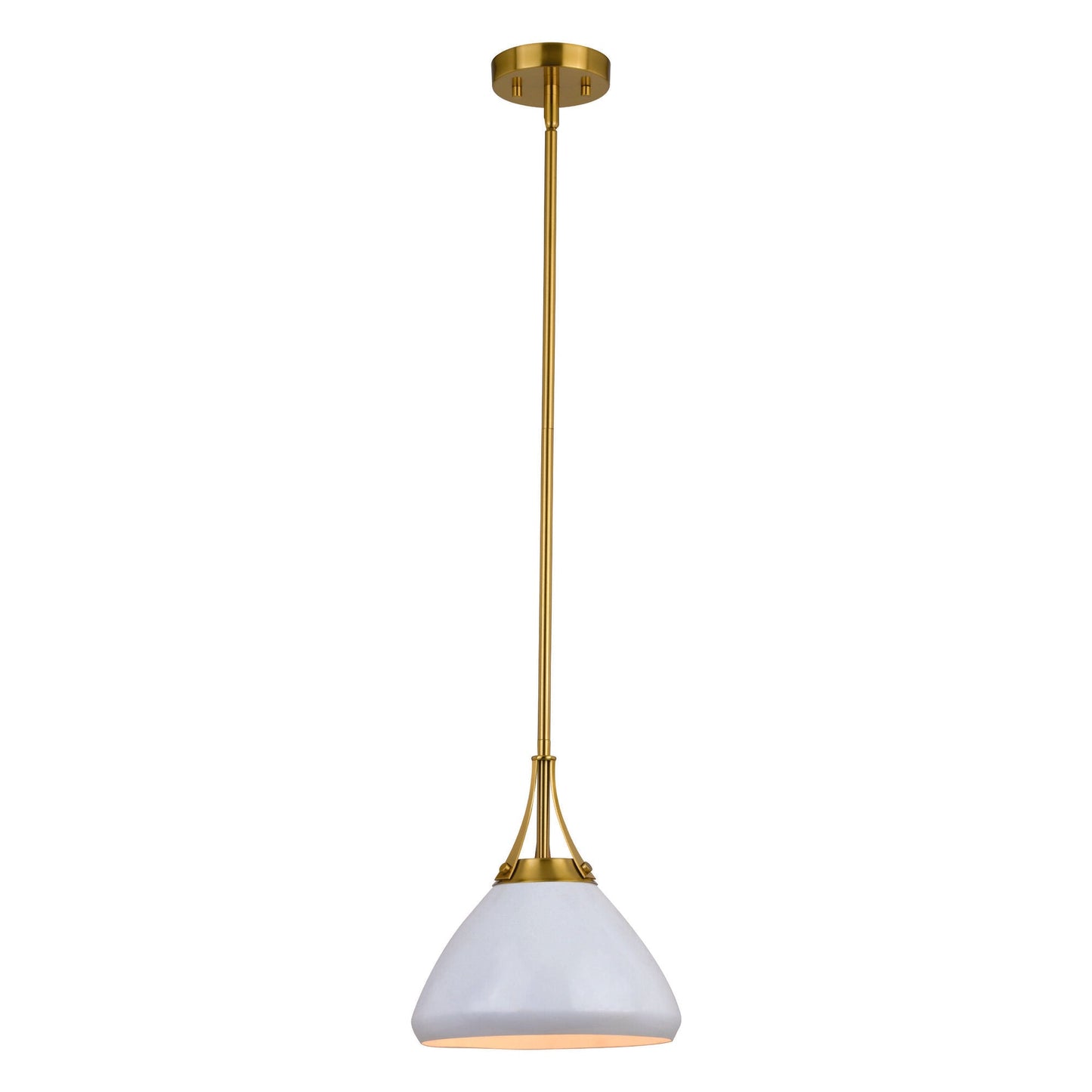 Dayna 10 - in Pendant Satin Brass and Glossy White with Matte White - Orvon Lighting