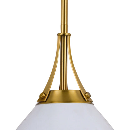 Dayna 10 - in Pendant Satin Brass and Glossy White with Matte White - Orvon Lighting