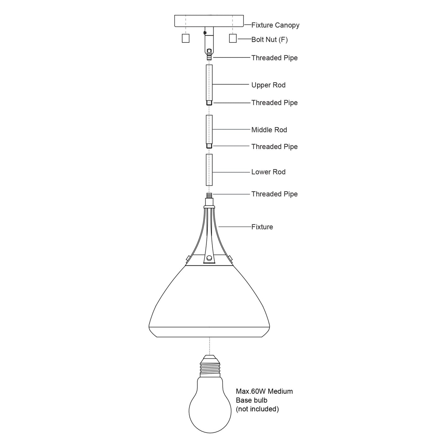 Dayna 10 - in Pendant Satin Brass and Glossy White with Matte White - Orvon Lighting