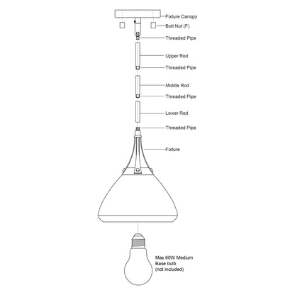 Dayna 10 - in Pendant Satin Brass and Glossy White with Matte White - Orvon Lighting
