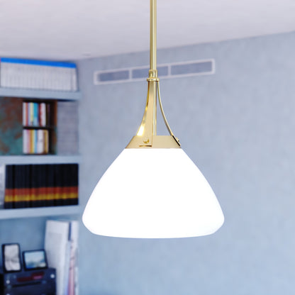 Dayna 10 - in Pendant Satin Brass and Glossy White with Matte White - Orvon Lighting
