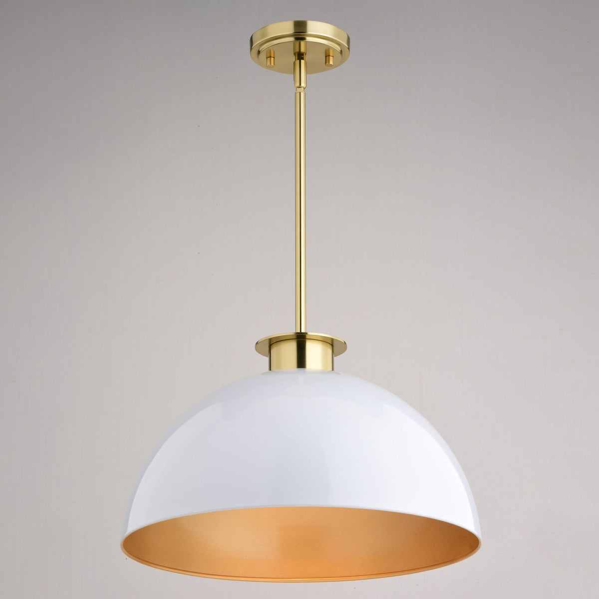 Devon 16 - in. Pendant Glossy White,Matte Black and Satin Brass - Orvon Lighting