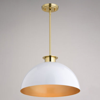 Devon 16 - in. Pendant Glossy White,Matte Black and Satin Brass - Orvon Lighting
