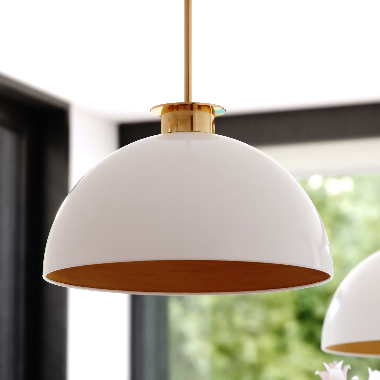 Devon 16 - in. Pendant Glossy White,Matte Black and Satin Brass - Orvon Lighting