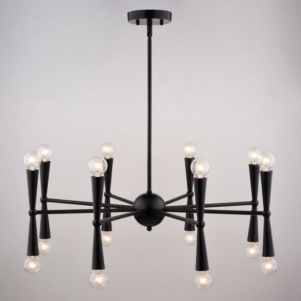 Drake 29 - in. 16 Light Chandelier Matte Black - Orvon Lighting