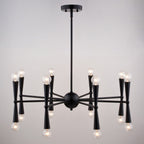 Drake 29 - in. 16 Light Chandelier Matte Black - Orvon Lighting