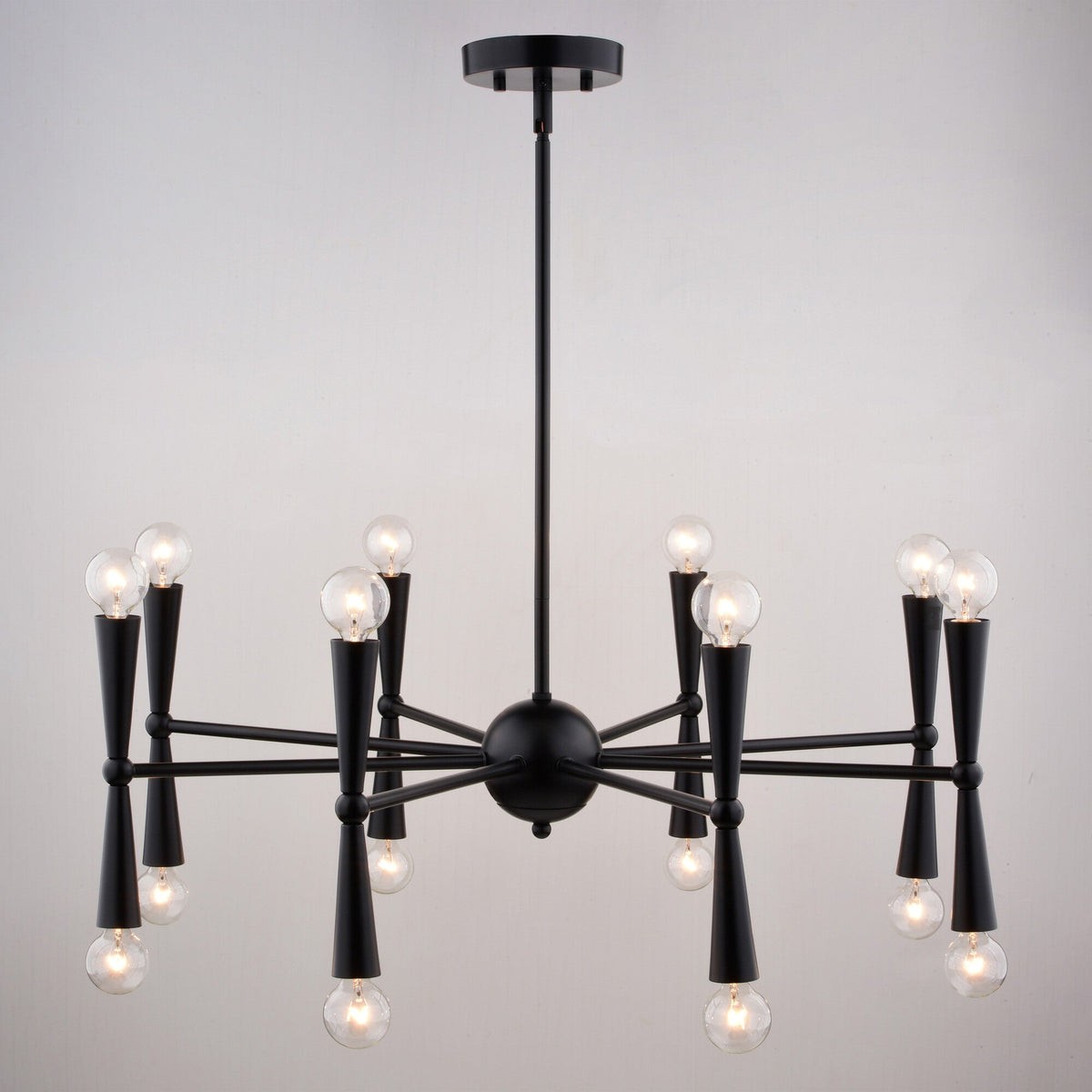 Drake 29 - in. 16 Light Chandelier Matte Black - Orvon Lighting