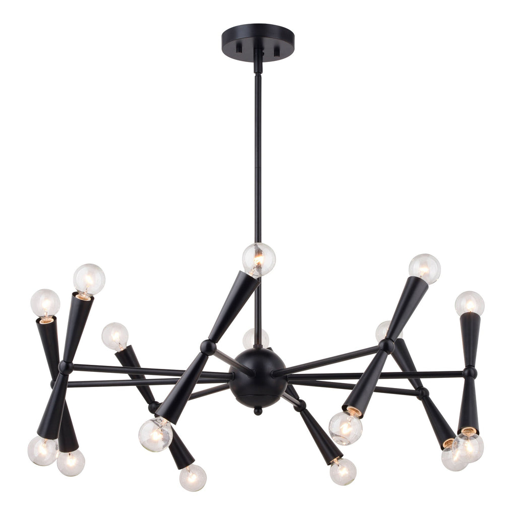 Drake 29 - in. 16 Light Chandelier Matte Black - Orvon Lighting