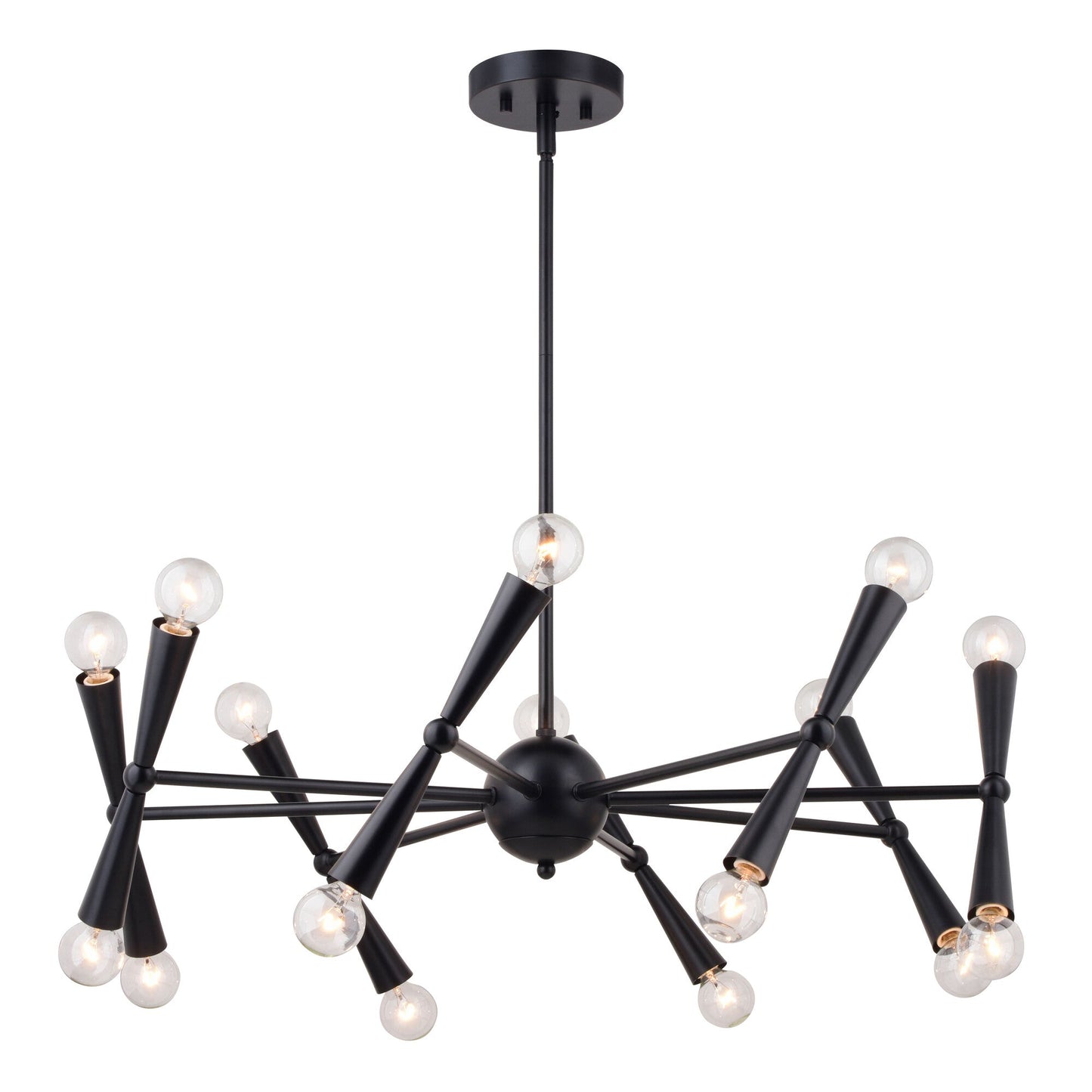 Drake 29 - in. 16 Light Chandelier Matte Black - Orvon Lighting