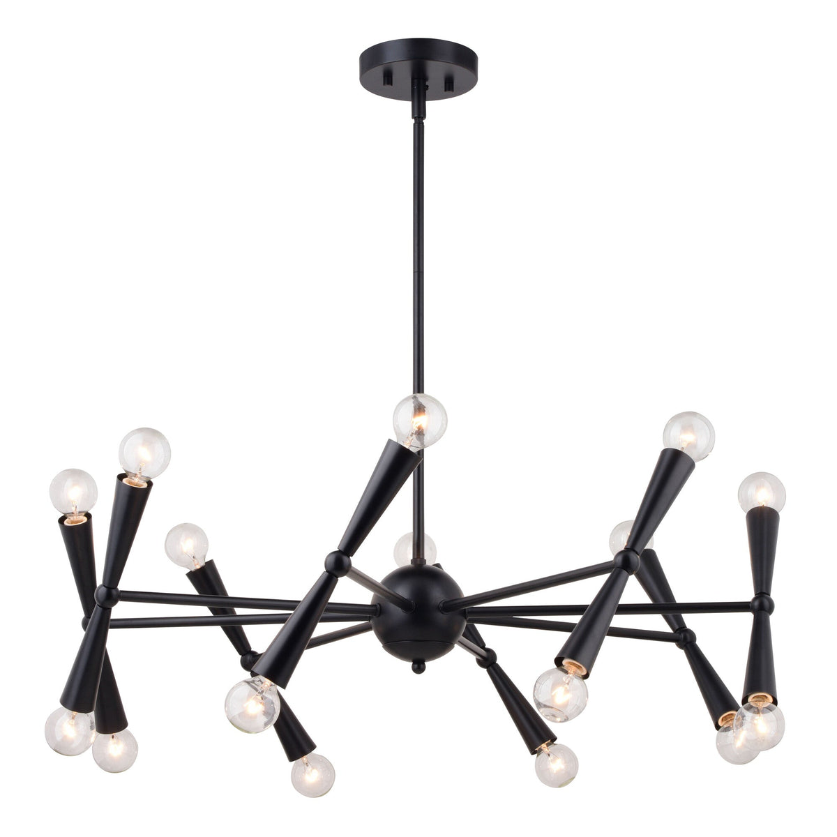 Drake 29 - in. 16 Light Chandelier Matte Black - Orvon Lighting