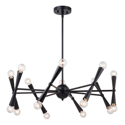 Drake 29 - in. 16 Light Chandelier Matte Black - Orvon Lighting