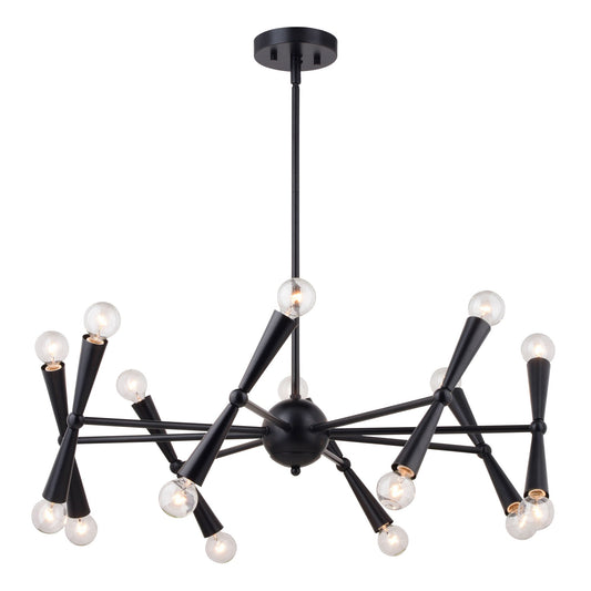 Drake 29 - in. 16 Light Chandelier Matte Black - Orvon Lighting
