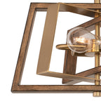 Dunning 16 - in. 2 Light Semi - Flush Mount Natural Brass and Burnished Chestnut - Orvon Lighting