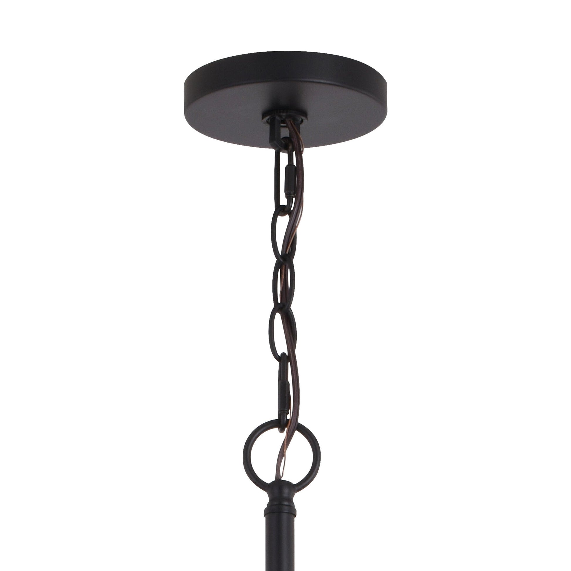 Estelle 26.75 in. 6 Light Orb Pendant Natural Brass and Matte Black - Orvon Lighting